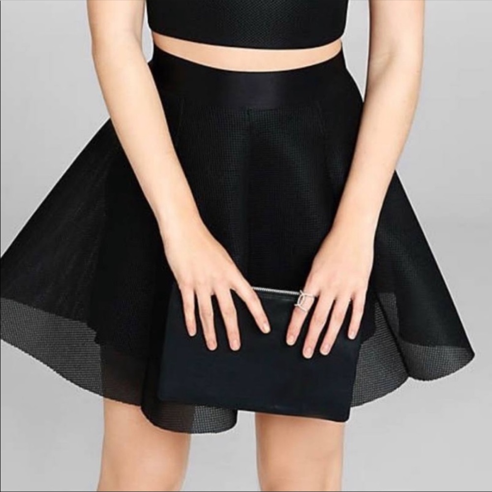 Express Mesh Structured High Waisted Mini Skirt - Size XS